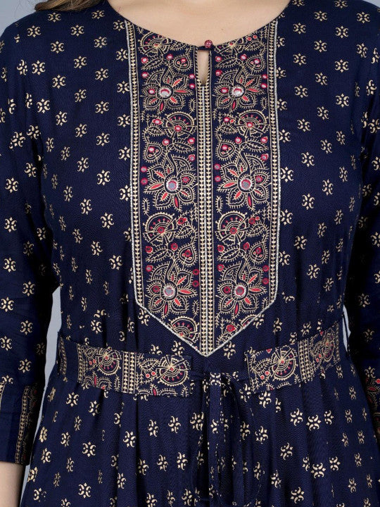 JAIPURI COLLECTION Ethnic Motifs Printed Gotta Patti Ethnic Dresses