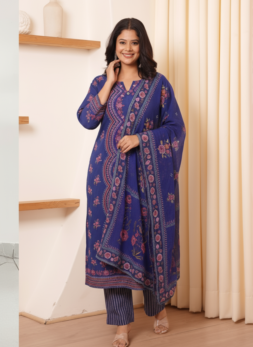 Embroidered Soft Cotton Solid Straight Pink Kurta