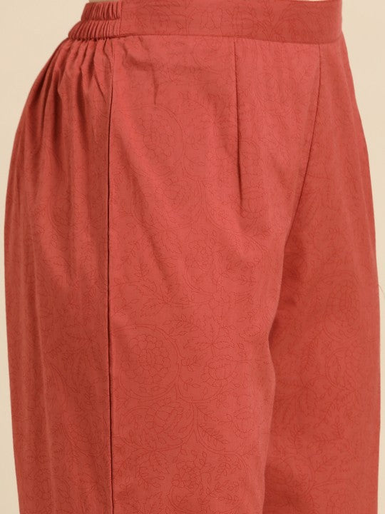 anayna  Anarkali Pure Cotton Kurta With Trousers & Dupatta