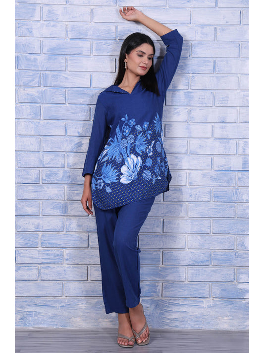 Blue Floral Co-Ord Set for Women