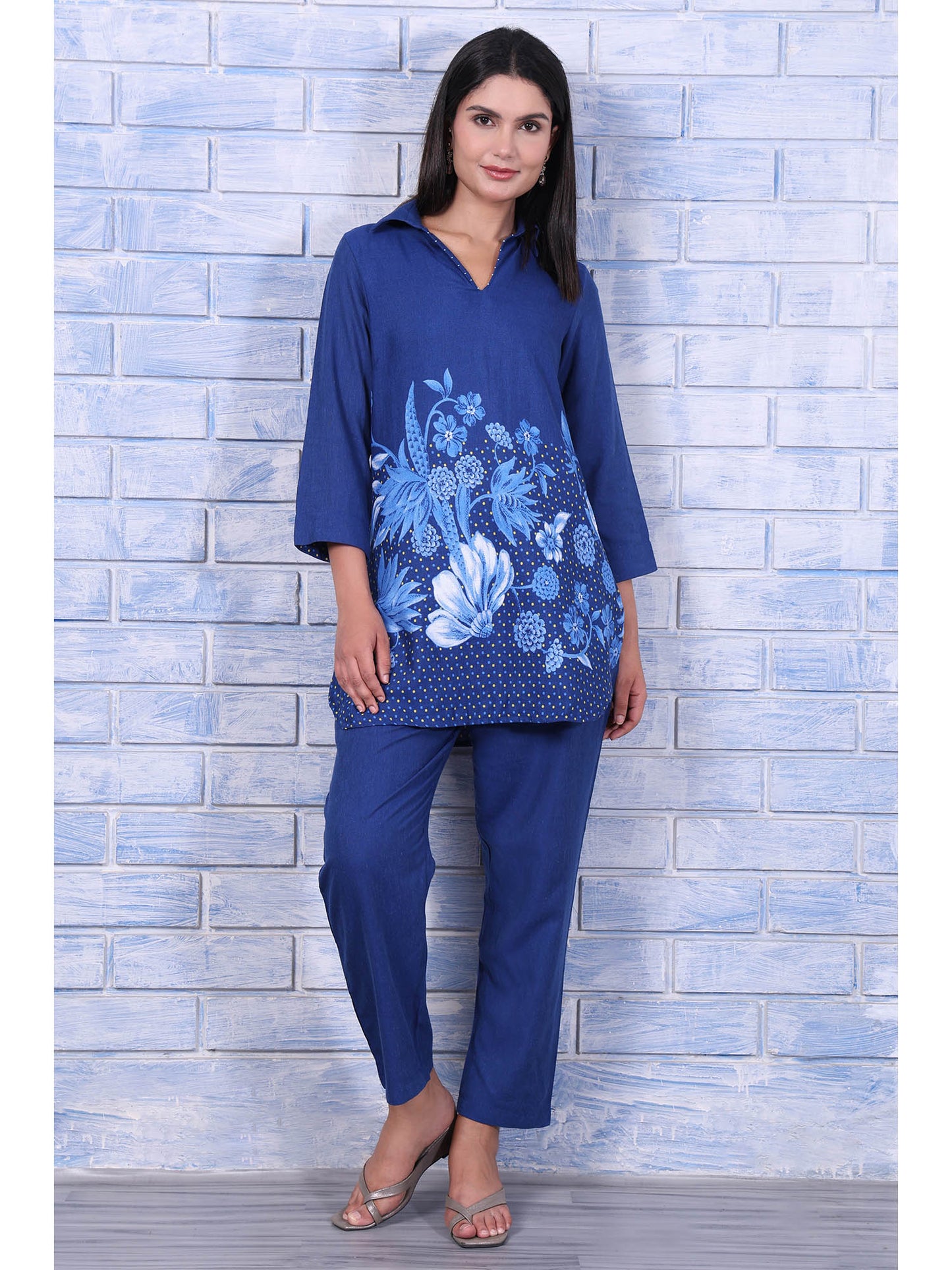 Blue Floral Co-Ord Set for Women