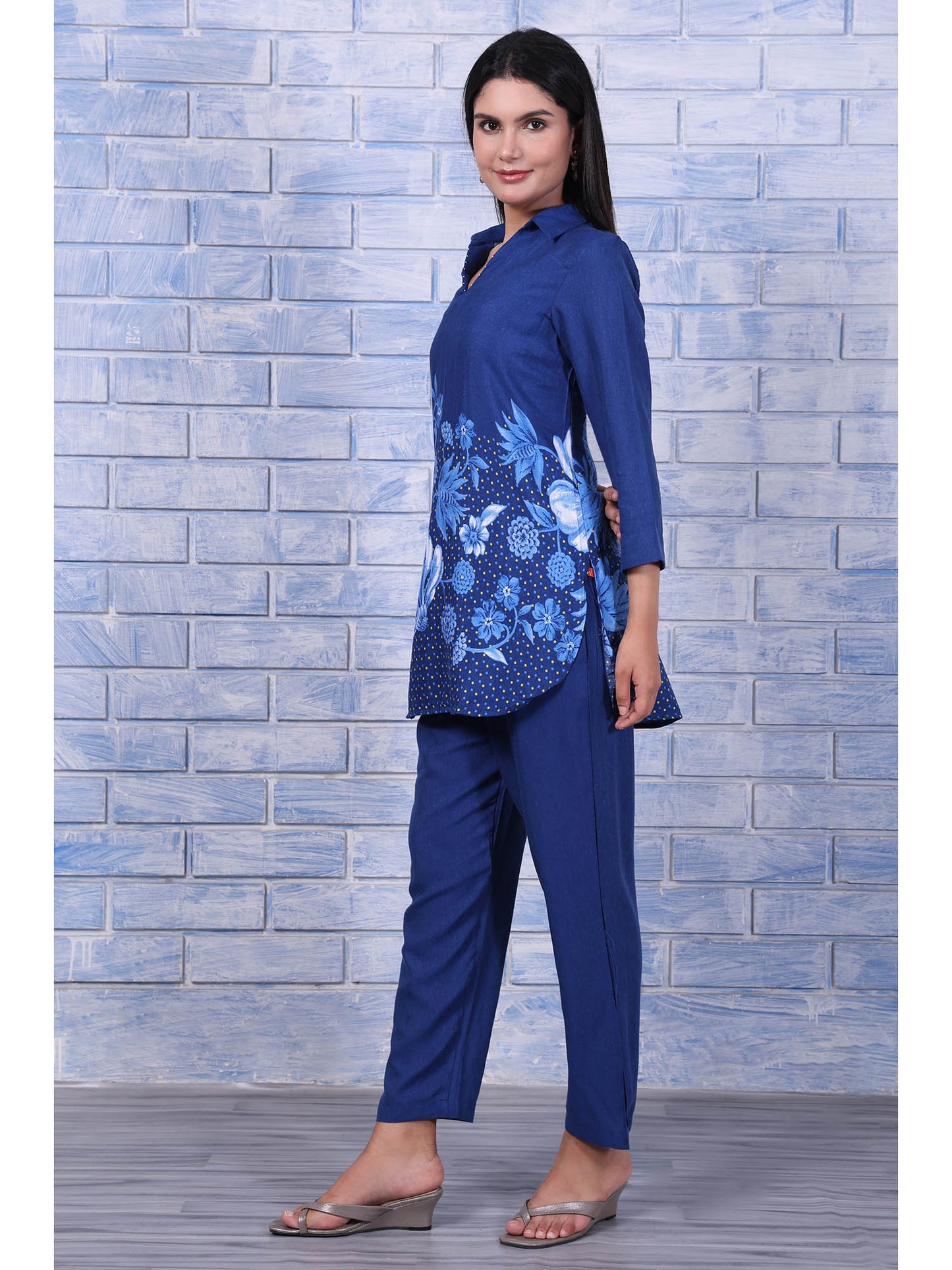 Blue Floral Co-Ord Set for Women