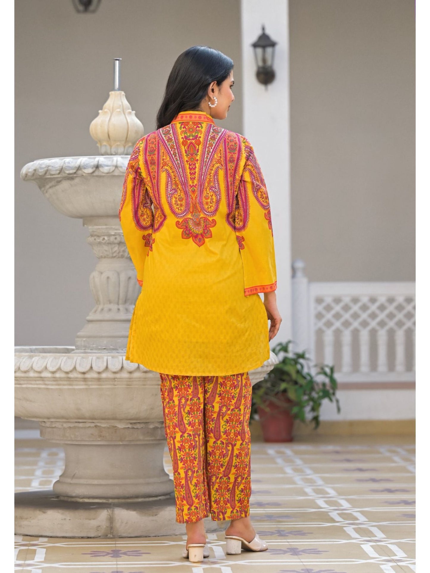 Bhakti Sunshine Cotton Co-Ord-Yellow (Set of 2)