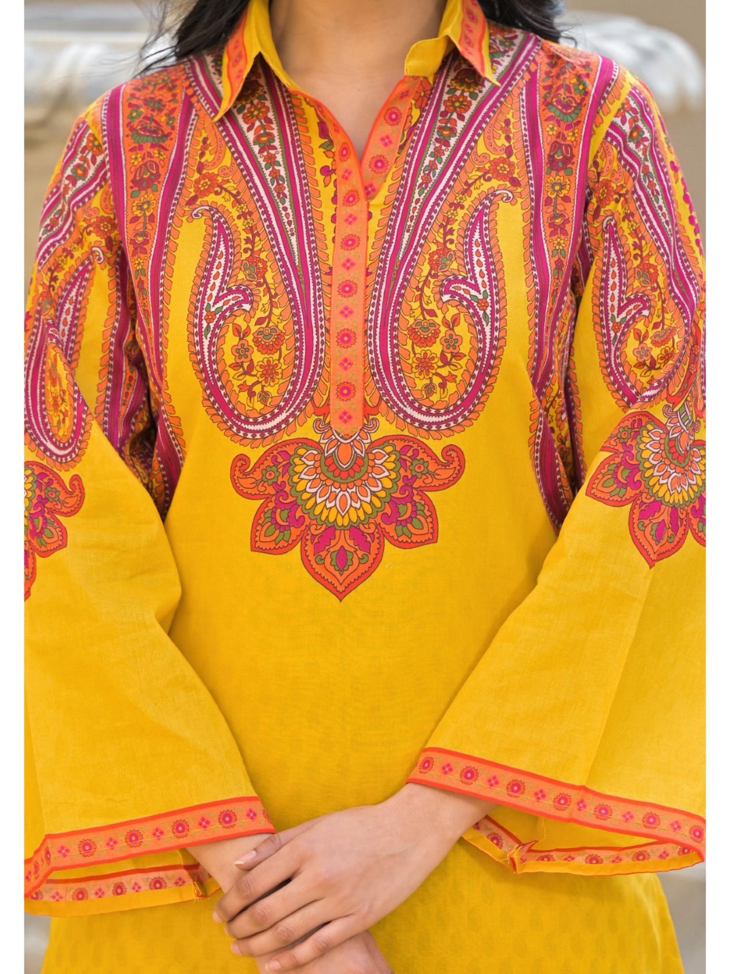 Bhakti Sunshine Cotton Co-Ord-Yellow (Set of 2)
