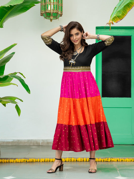 Printed Gotta Patti Empire Midi Dress