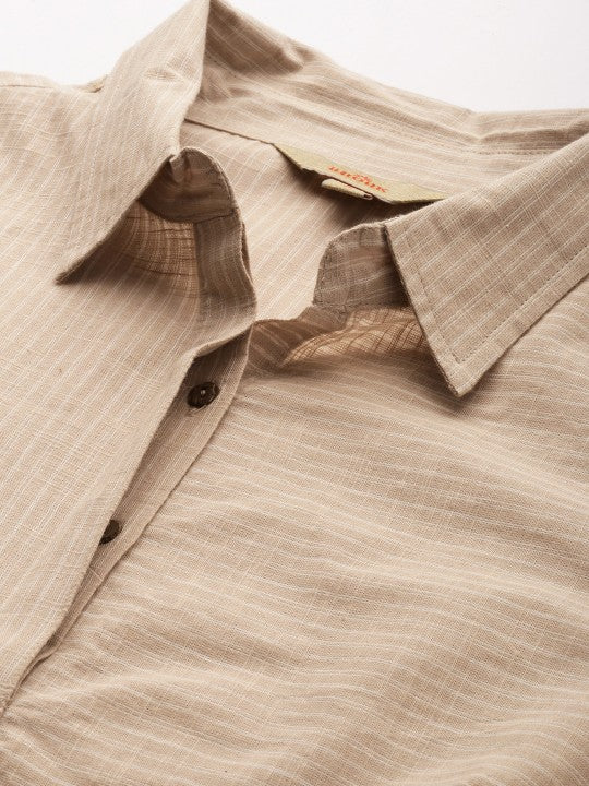 Anouk Beige Striped Tunic with Trousers