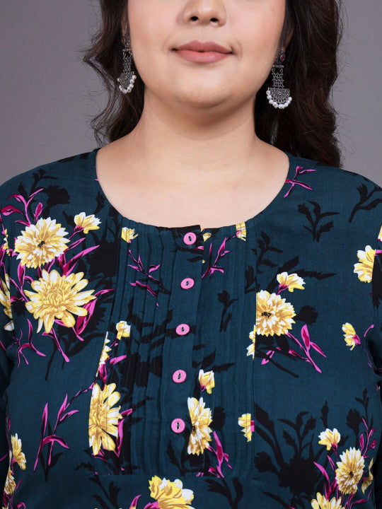 Tissu Floral Printed Kurta with Palazzos & Dupatta