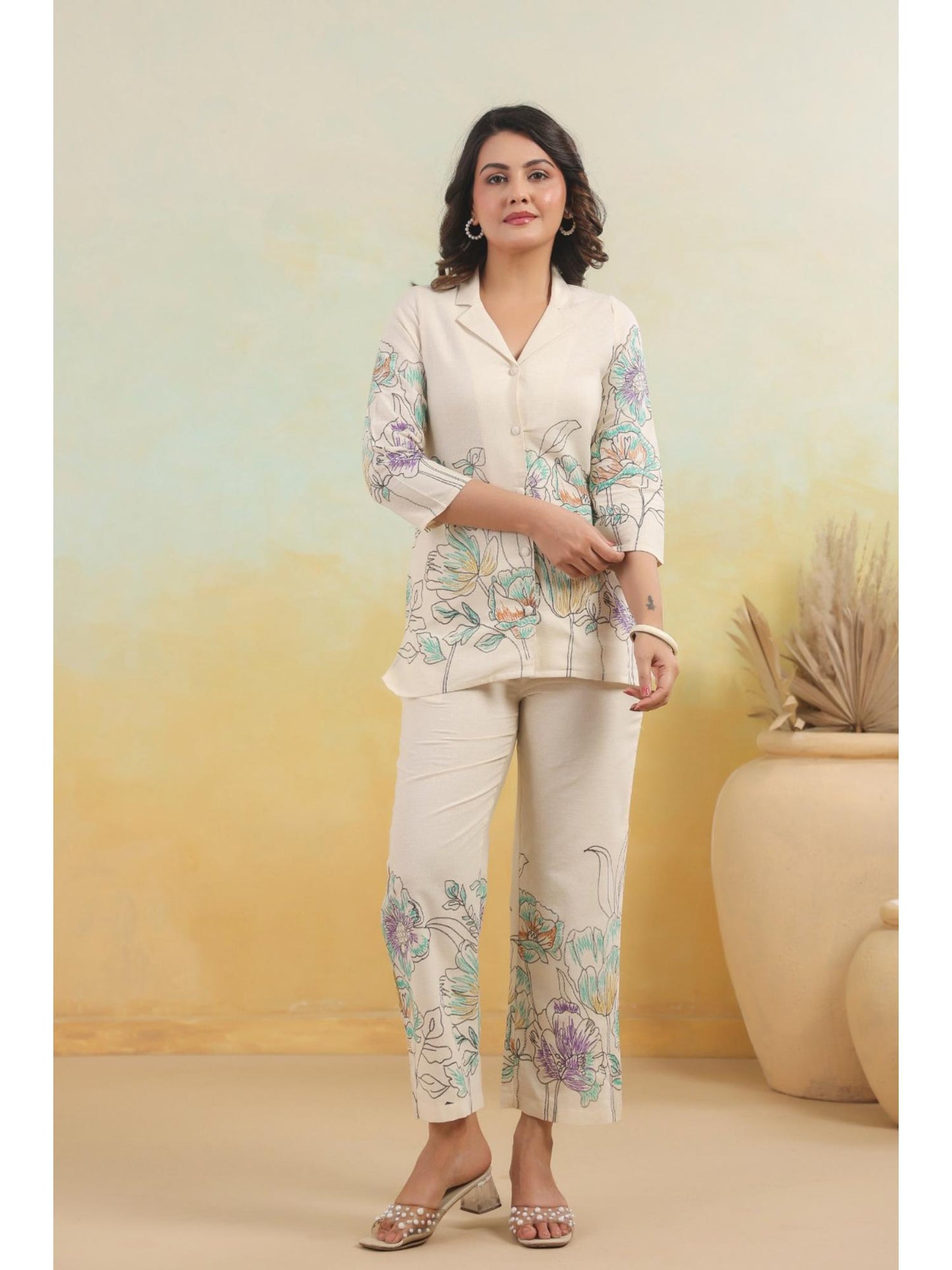 Hardik Snow Printed Cotton Co-Ord (Set of 2)