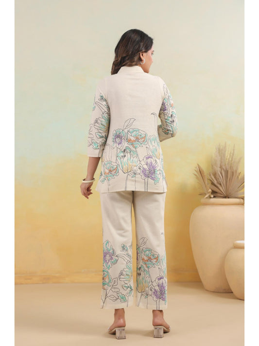Hardik Snow Printed Cotton Co-Ord (Set of 2)