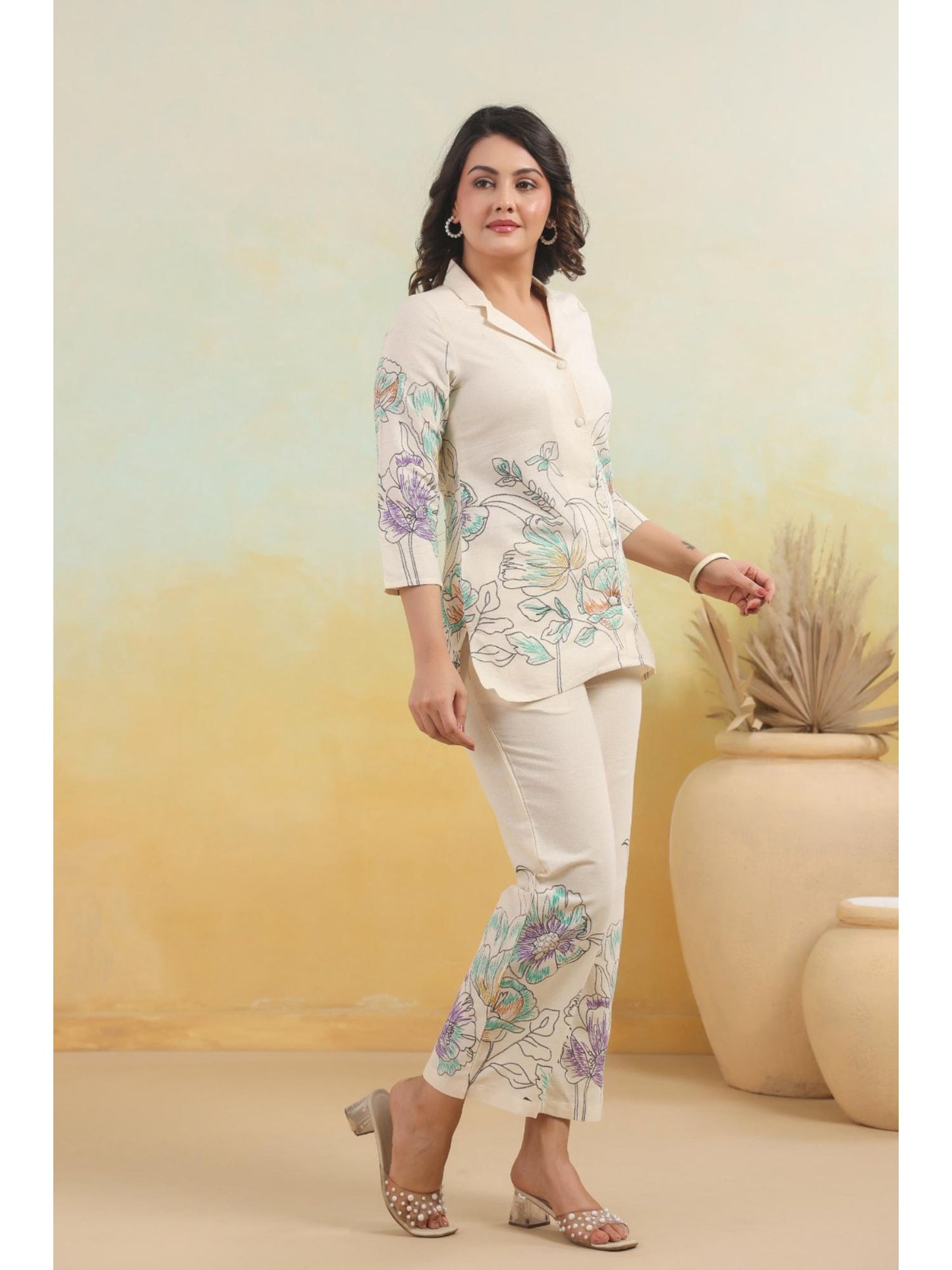 Hardik Snow Printed Cotton Co-Ord (Set of 2)