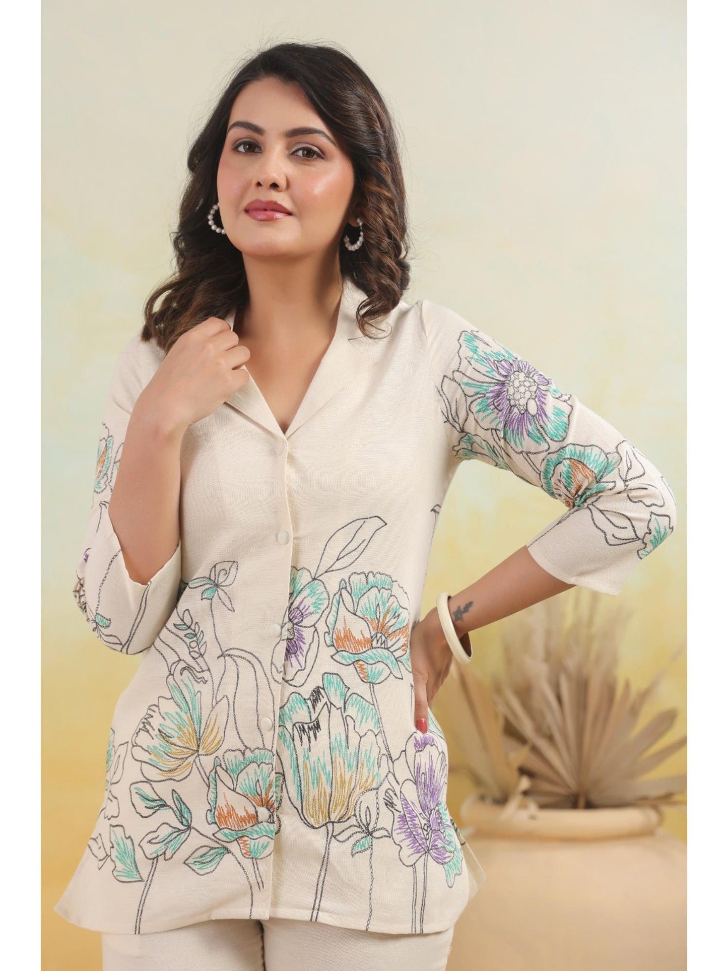 Hardik Snow Printed Cotton Co-Ord (Set of 2)