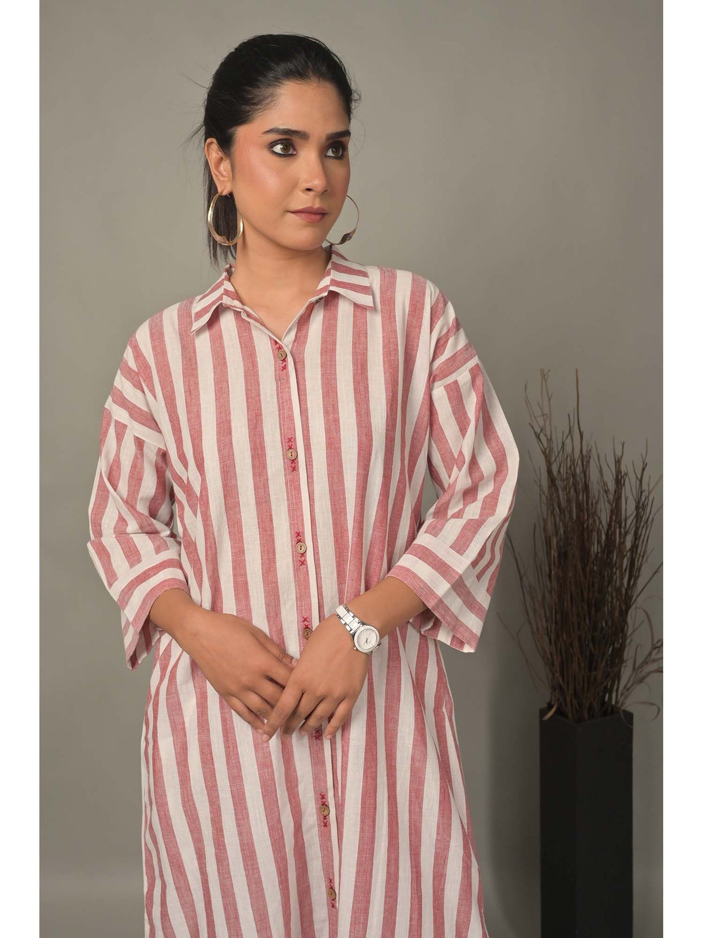 Womens Stripes Pink Co-Ord (Set of 2)