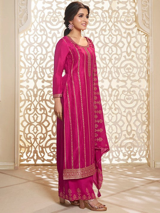 Neck Long Sleeves Ethnic Pure Silk Kurta
