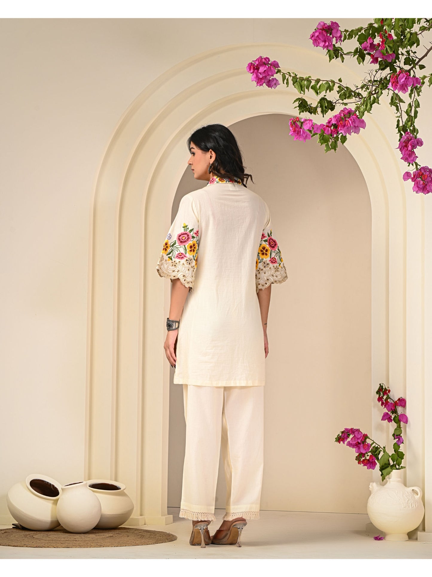 Colourful Embroidered Cotton Co-Ord (Set of 2)