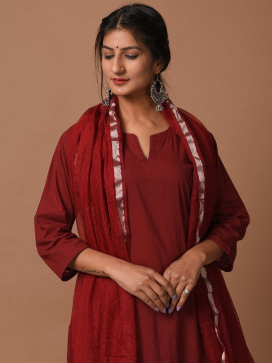 DIMPLE DESIGN STUDIO Regular Pure Cotton Kurta With Salwar & Dupatta
