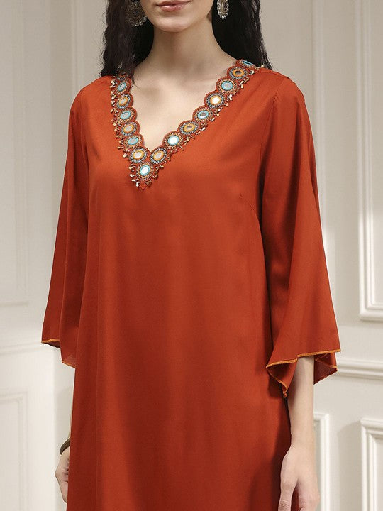 Biba Women Solid Kurta with Trousers & Dupatta