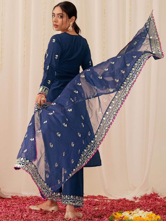 House of Pataudi Women Embroidered Straight Kurta
