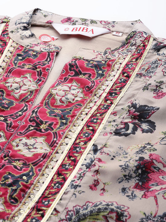 Biba Multicoloured Floral Midi Fit & Flare Dress