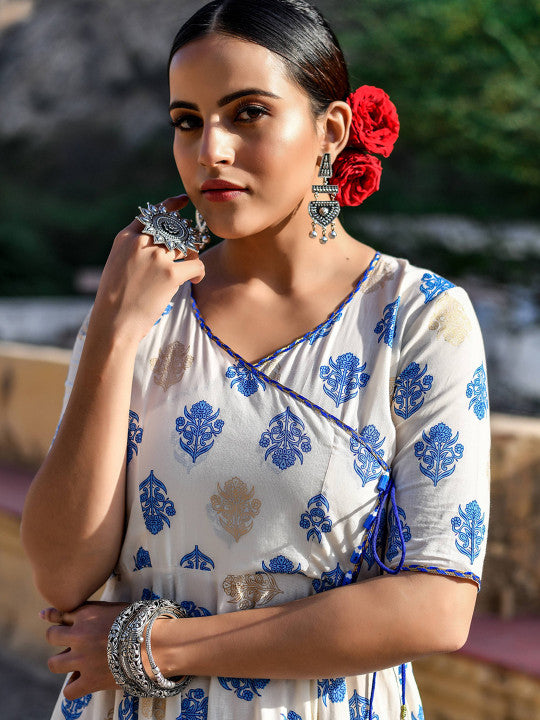 Anastay Clothing Printed Pure Cotton Empire Ethnic Dress