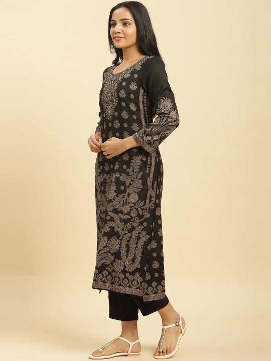 W Floral Printed Regular Kurta