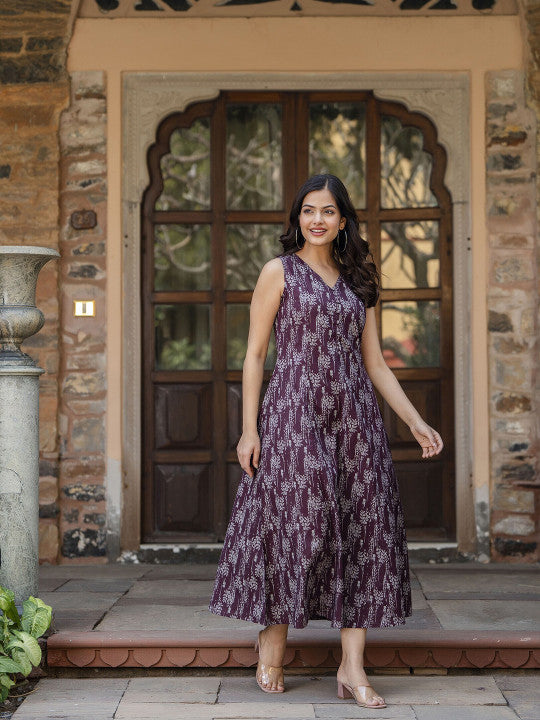 Printed A-line Dress