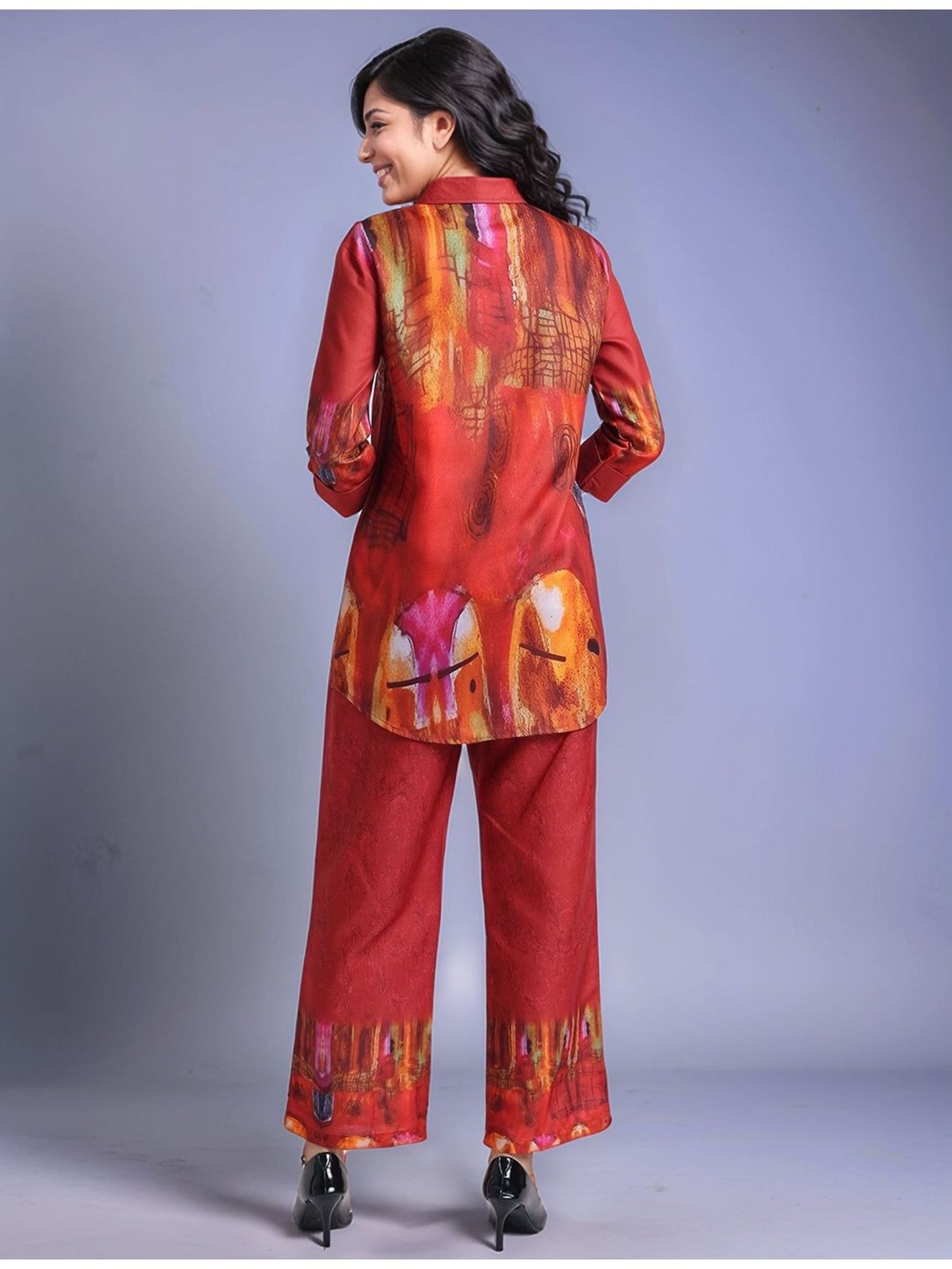 Printed Cotton Blend Shirt with Trousers (Set of 2)