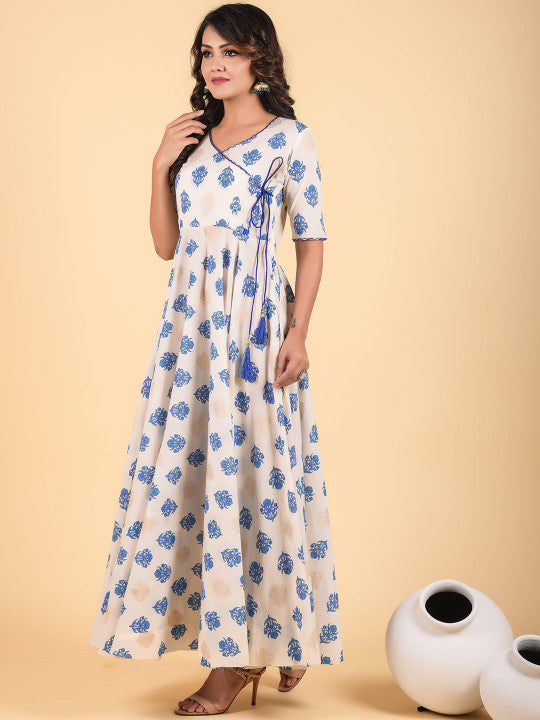 Anastay Clothing Printed Pure Cotton Empire Ethnic Dress