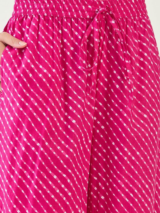Anouk Women Bandhani Embroidered Empire Pure Cotton Kurta