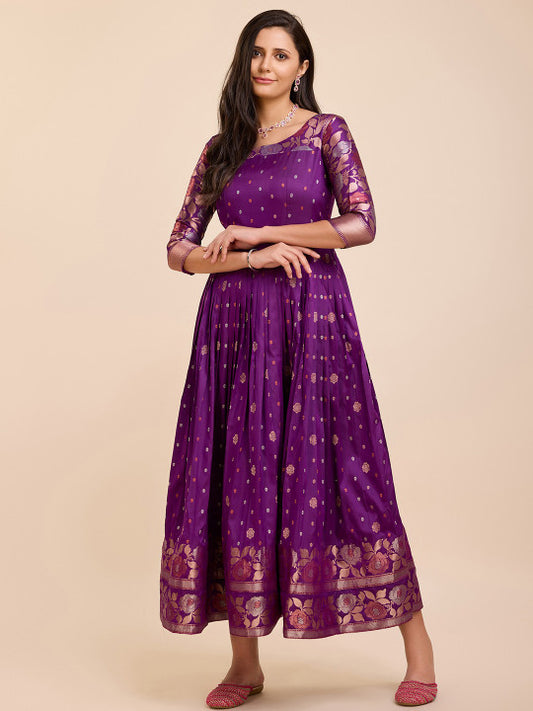 Tasarika Ethnic Motifs Printed Round Neck Fit & Flare Maxi Dress