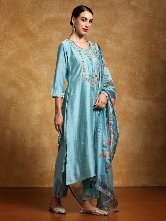 Varanga Women Floral Embroidered Regular Thread Work Kurta