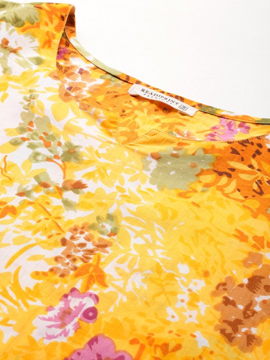 Printed Pure Cotton Tunic With Trousers