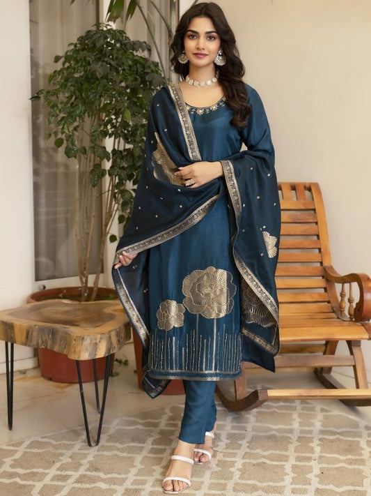 Anouk Women Embroidered Regular Zardozi Pure Silk Kurta