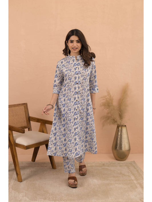 Women Blue Floral Co-Ord Set
