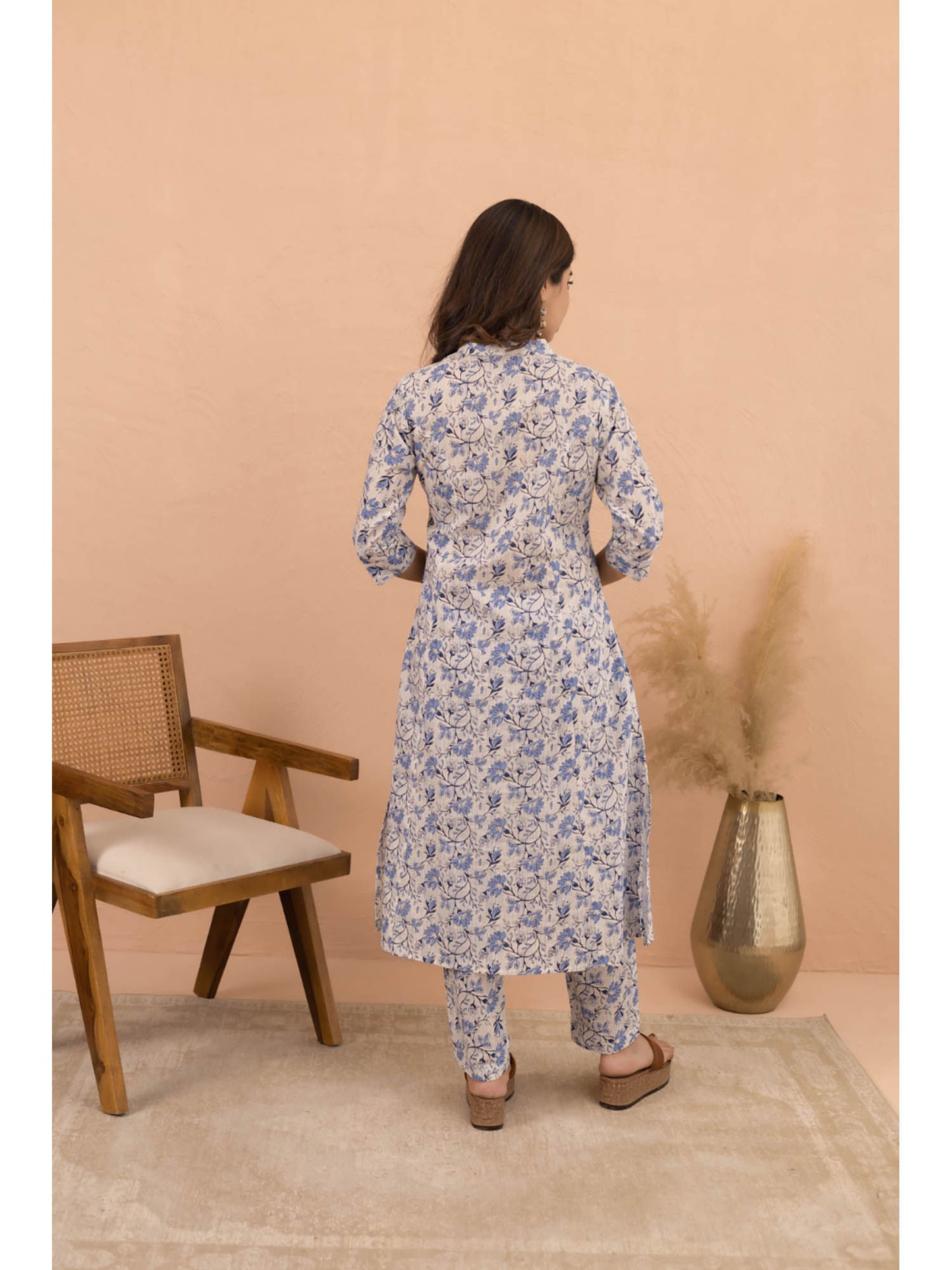 Women Blue Floral Co-Ord Set