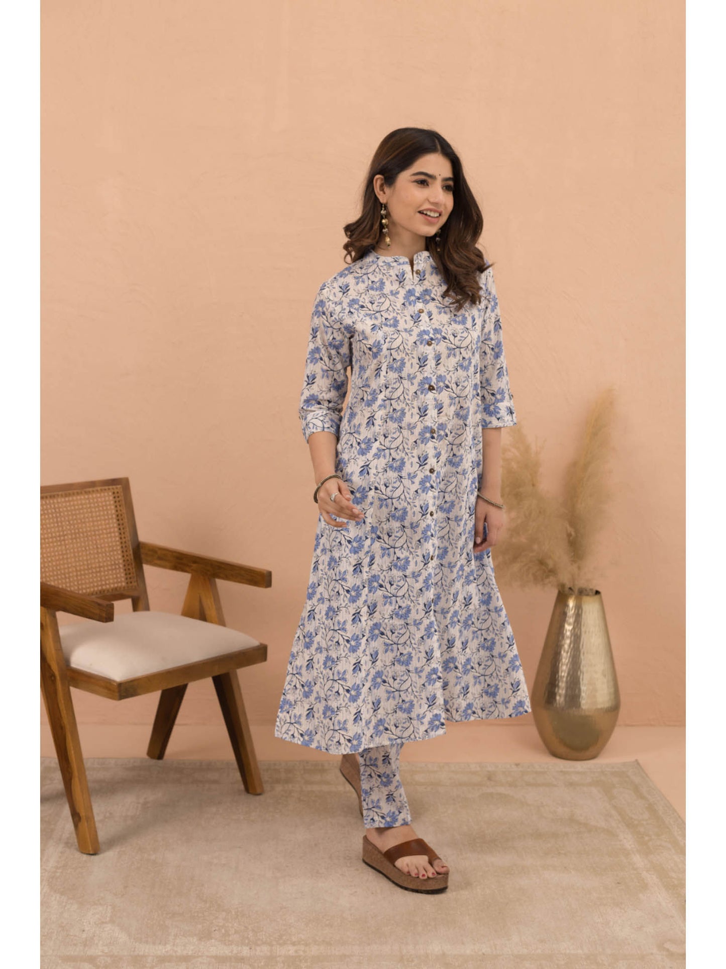 Women Blue Floral Co-Ord Set