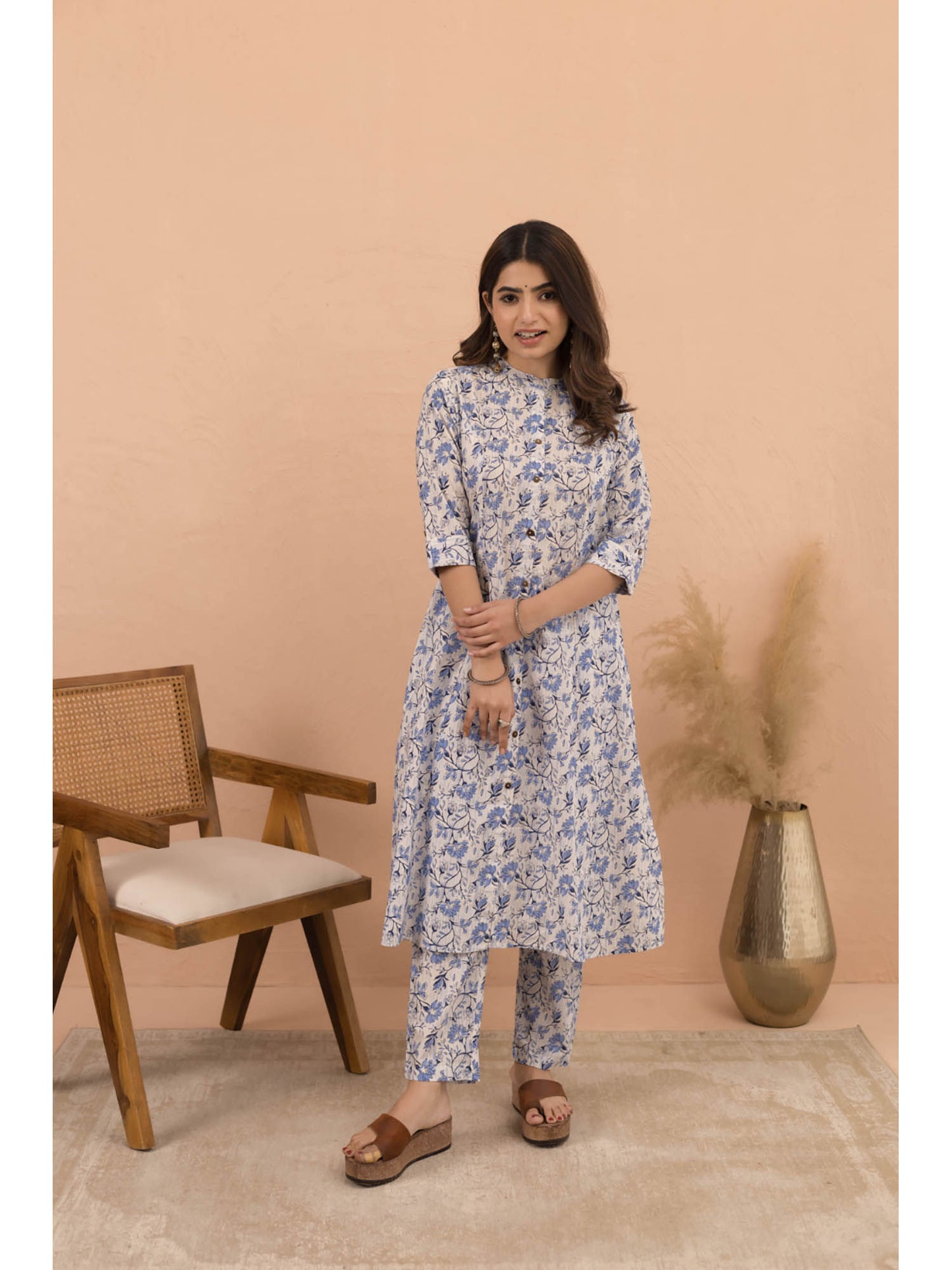 Women Blue Floral Co-Ord Set