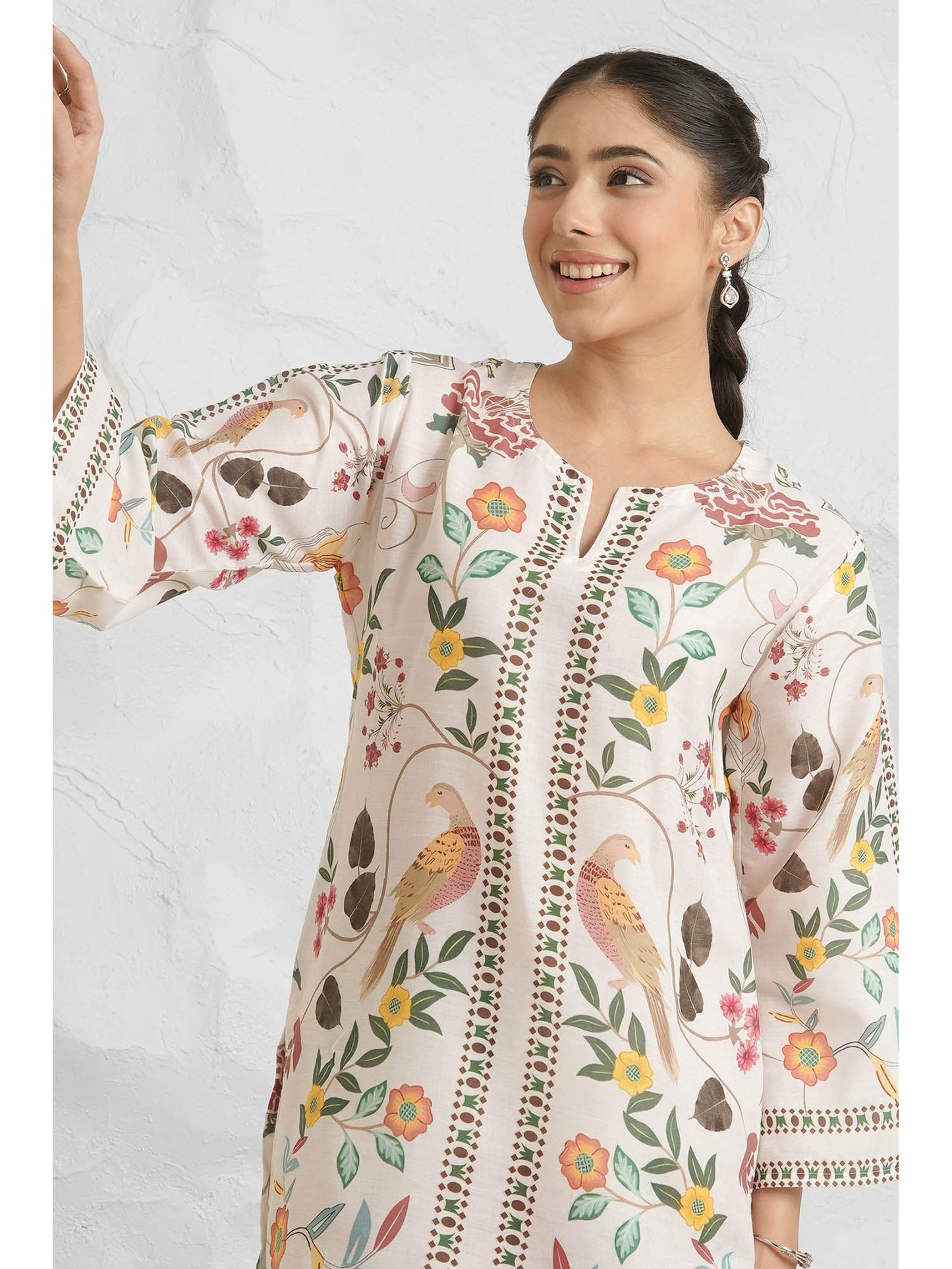 Women Off White Floral Co-Ord Set