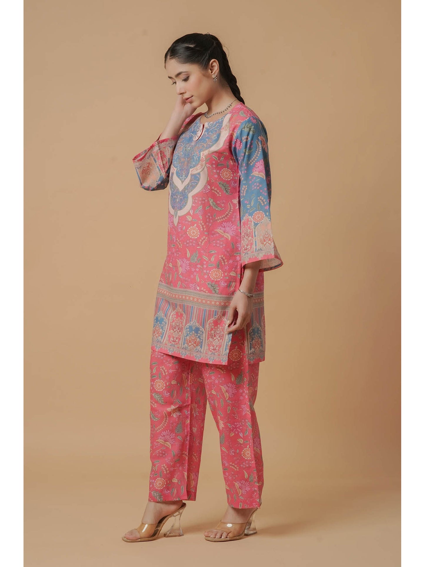 Women Pink Floral Co-Ord Set