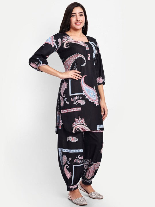 TILISM Paisley Printed Linen Cotton Ethnic Tunic With Trouser