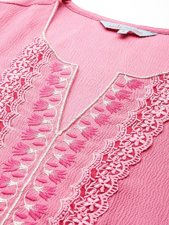 aarke Ritu Kumar Women Floral Embroidered Regular Thread Work Kurta