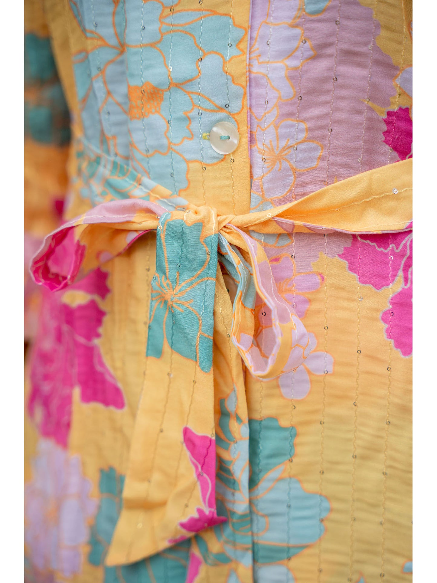 Yellow Muslin Silk Printed Co-ord (Set of 2)