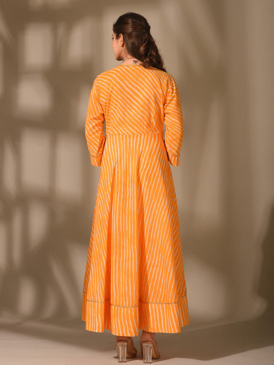 DIMPLE DESIGN STUDIO Striped Tie-Up detail Maxi Dress
