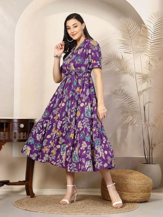 Stylum Tropical Women Printed Fit & Flare Maxi Dress