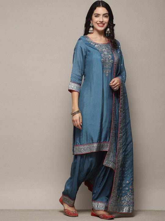 Biba Ethnic Motifs Straight Kurta