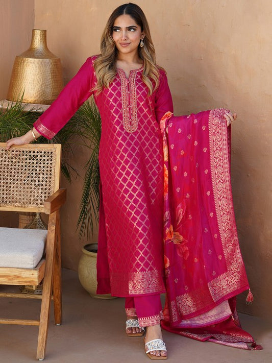Floral Woven Design Regular Kurta