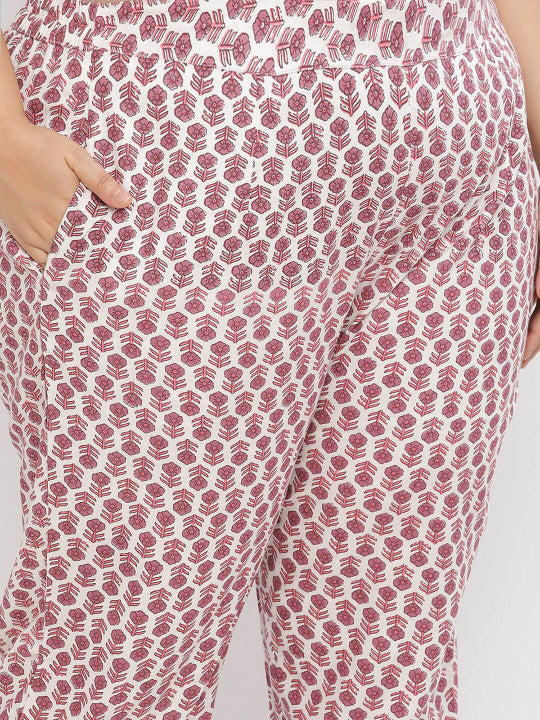 Sringam Plus Size Floral Printed Regular Kurta With Trousers & With Dupatta