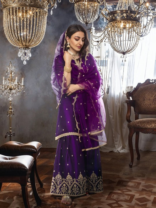 House of Pataudi Embroidered Sequinned Jashn Kurti