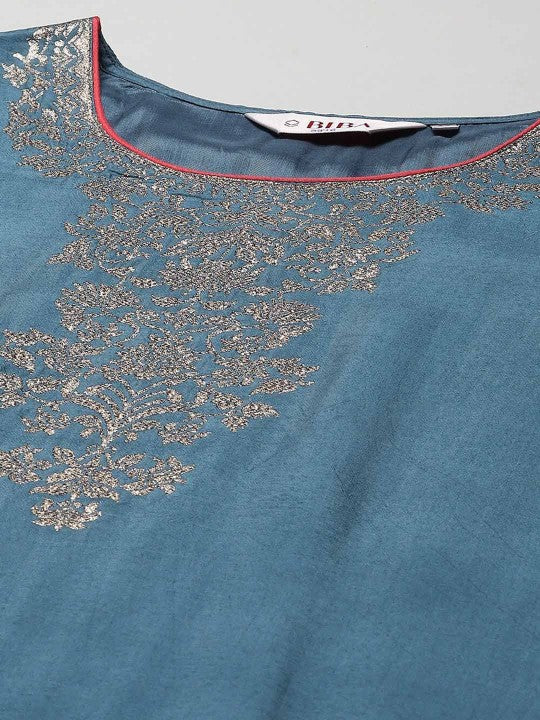 Biba Ethnic Motifs Straight Kurta