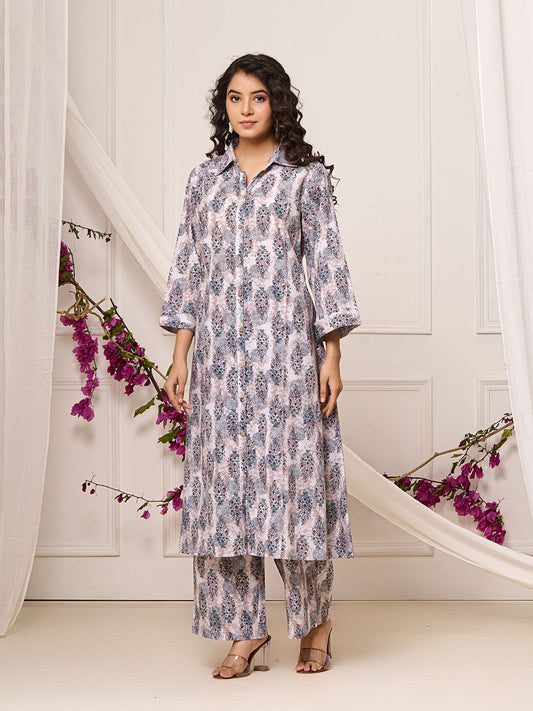 Blooming Floral Printed Cotton Co-Ord (Set of 2)