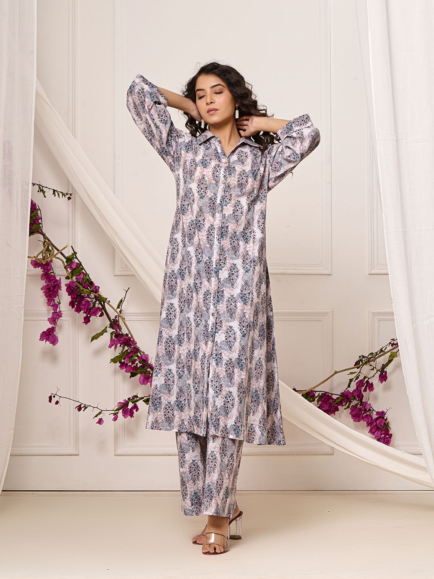 Blooming Floral Printed Cotton Co-Ord (Set of 2)
